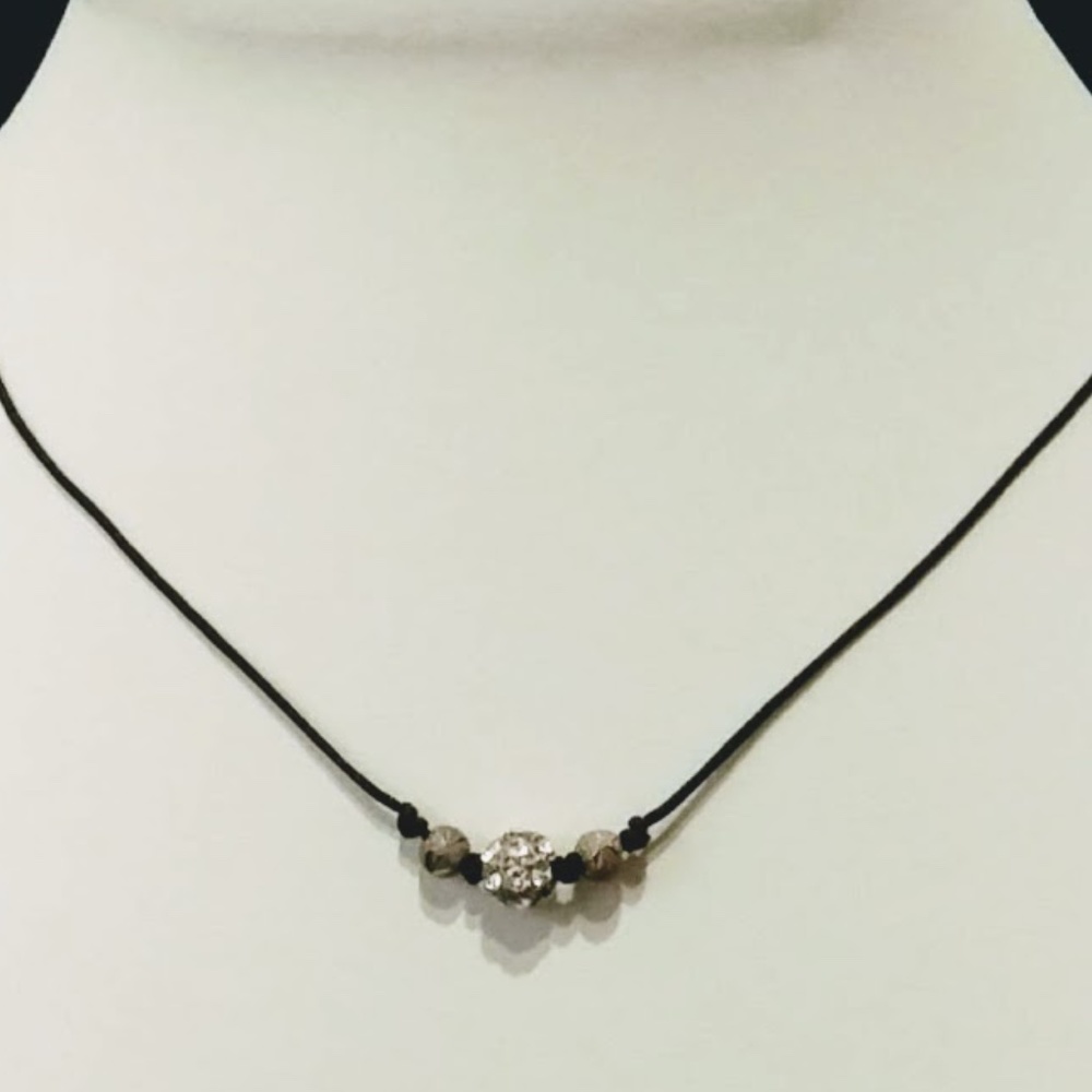Handcrafted Rhinestone Cord Choker FREE with any purchase - Picture 2 of 5